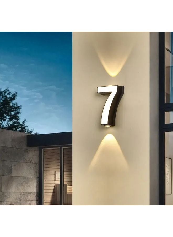 Modern Black Aluminum Light Up House Numbers 6 Inch Floating Address Sign IP65 Wall Mount - Image 1